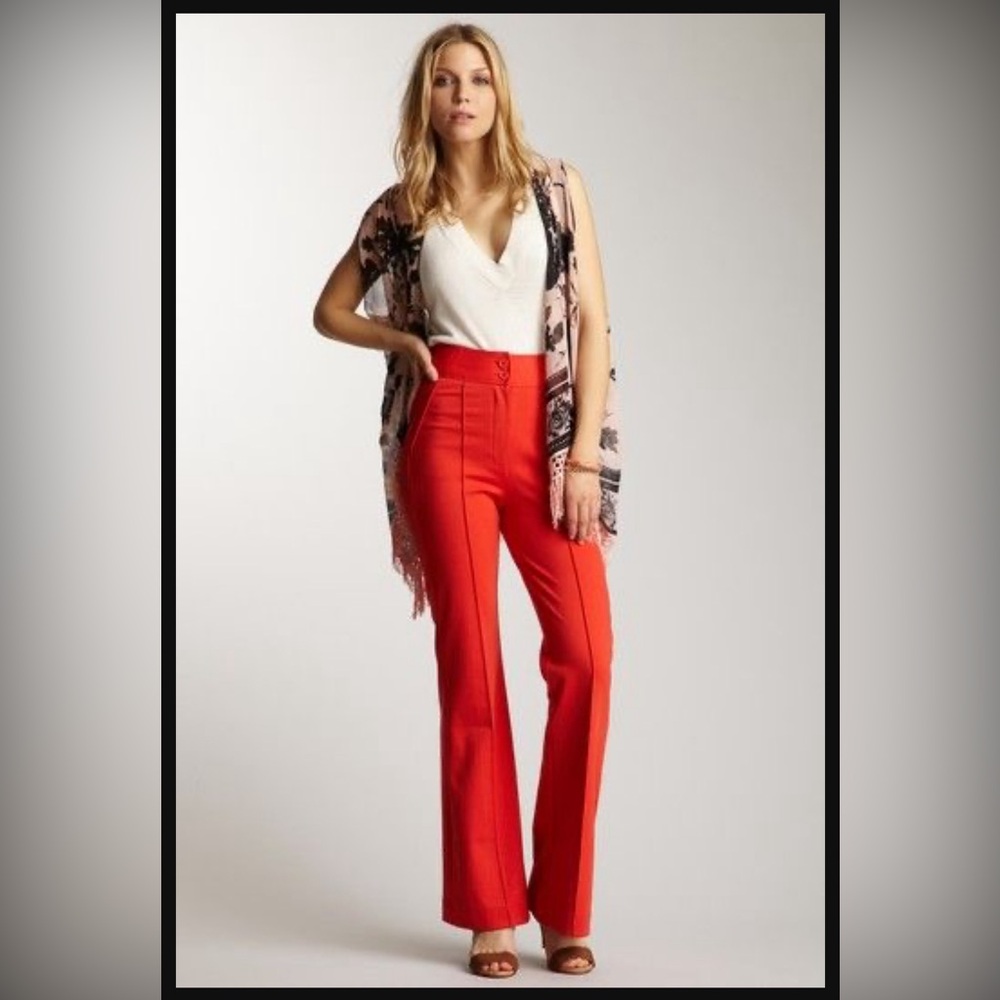 Romeo & Juliet Couture High Waist Flare Wide Leg Bellbottom Pants Medium M 4 6
